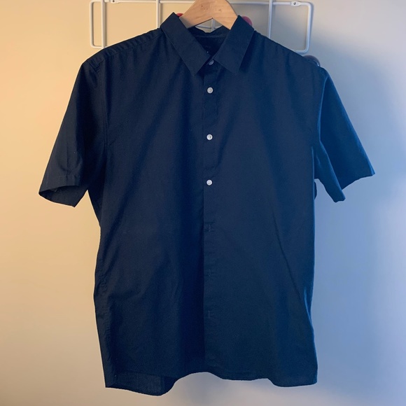 HM Navy Short Sleeve Bottom Down - Picture 1 of 2